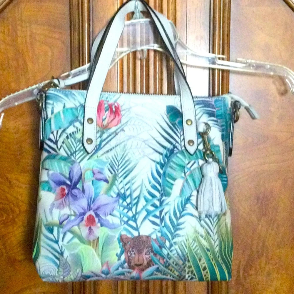 The SAK Collective ARRIBA Stone Ivory Jungle Tote Handbag Vegan Leather Beauty - Picture 1 of 7
